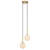 Telbix Gaston 2 Light Pendant Antique Gold Opal Matt