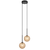 Telbix Gaston 2 Light Pendant Black Amber Tear