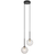 Telbix Gaston 2 Light Pendant Black Clear Prism