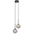 Telbix Gaston 2 Light Pendant Black Smoke Tear