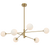 Telbix Gaston 6 Light Pendant Antique Gold Opal Matt