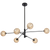 Telbix Gaston 6 Light Pendant Black Amber Tear