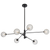 Telbix Gaston 6 Light Pendant Black Clear Prism