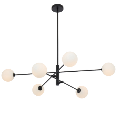 Telbix Gaston 6 Light Pendant Black Opal Matt
