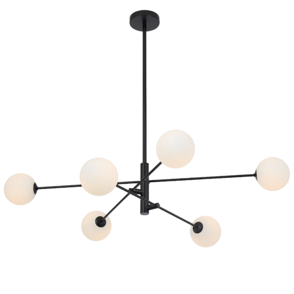 Telbix Gaston 6 Light Pendant Black Opal Matt