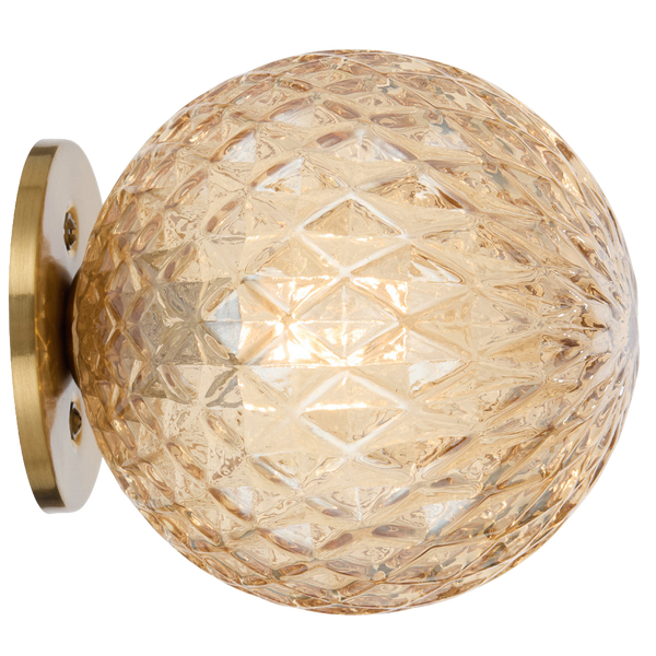 Telbix Gaston Wall Light Antique Gold Amber Tear