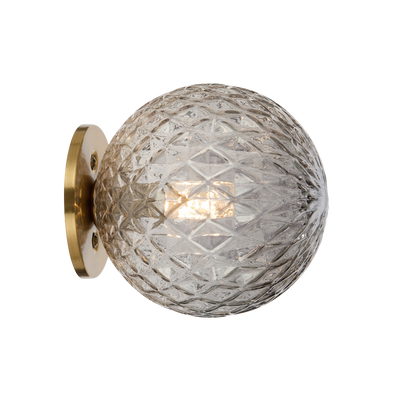 Telbix Gaston Wall Light Antique Gold Smoke Tear