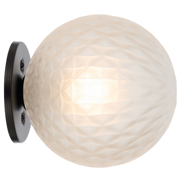 Telbix Gaston Wall Light Black Frost Tear