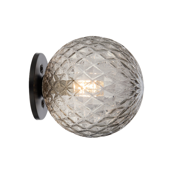 Telbix Gaston Wall Light Black Smoke Tear