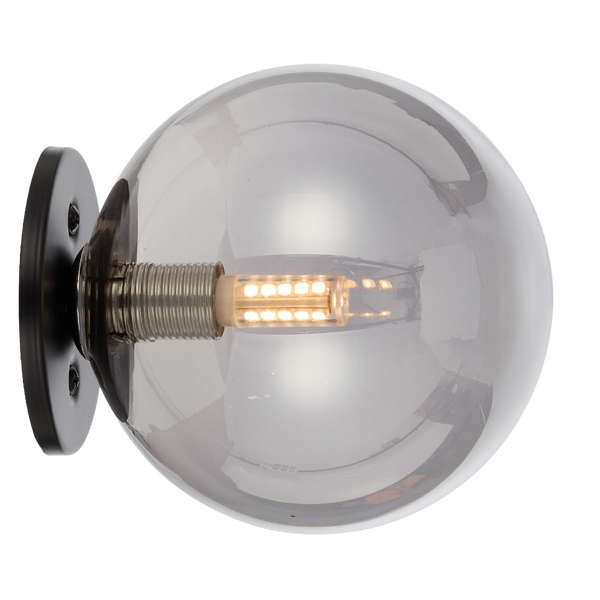 Telbix Gaston Wall Light Black Smoke