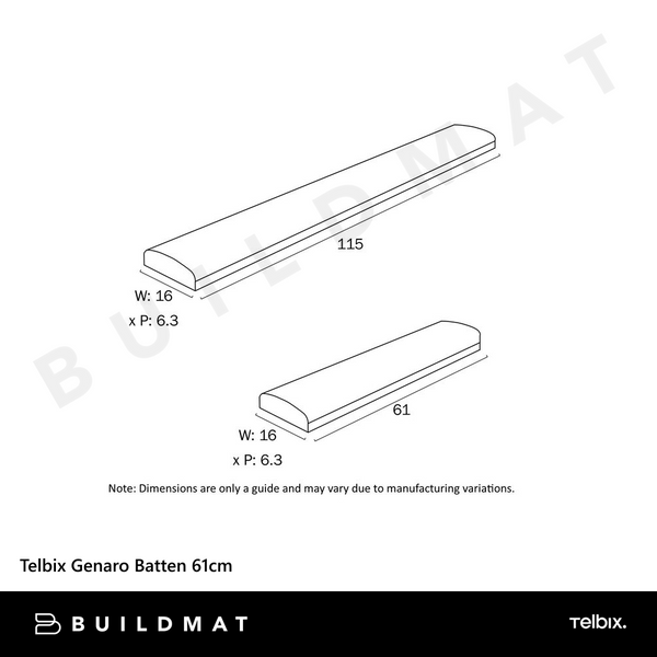 Telbix Genaro Batten 61cm 3CCT White