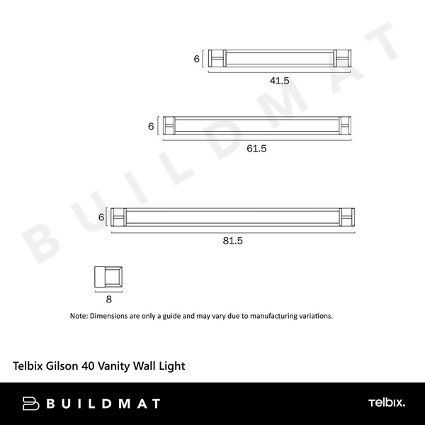 Telbix Gilson 40 Vanity Wall Light Black