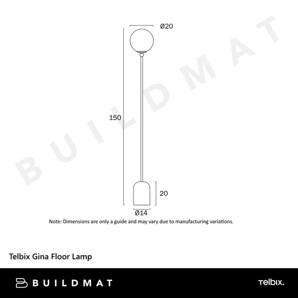 Telbix Gina Floor Lamp Black