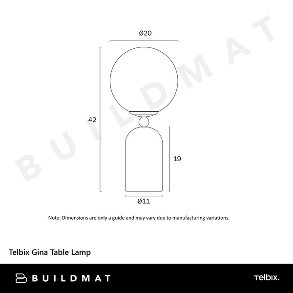 Telbix Gina Table Lamp Black
