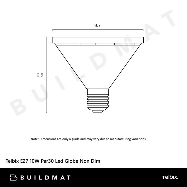 Telbix E27 10W Par30 Led Globe Non Dim 5000K