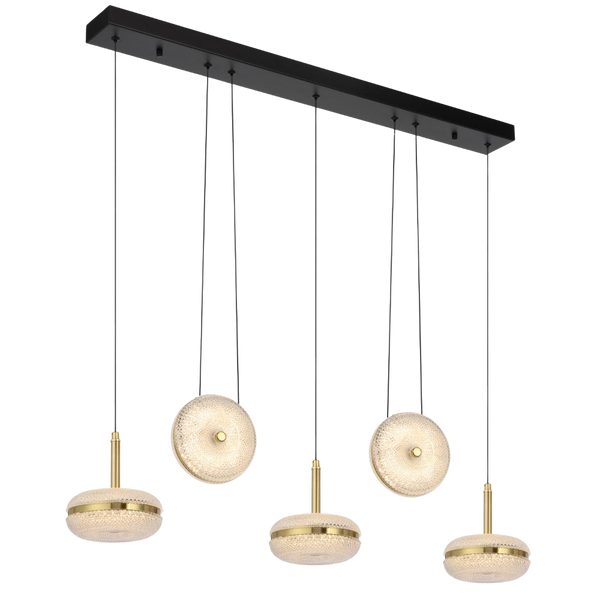 Telbix Govan 5 Light Bar Pendant Antique Gold