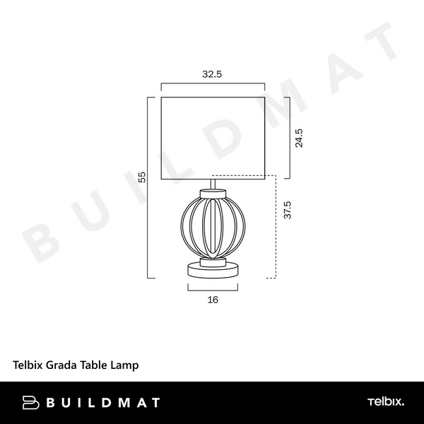 Telbix Grada Table Lamp White Antique Gold