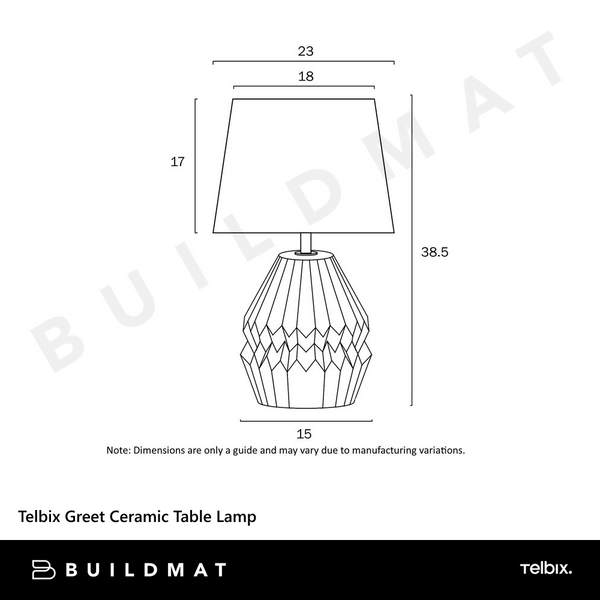 Telbix Greet Ceramic Table Lamp Chrome