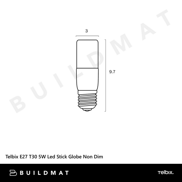 Telbix E27 T30 5W Led Stick Globe Opal Non Dim 6000K