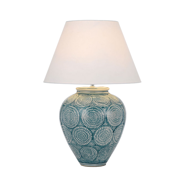 Telbix Hannah Ceramic Table Lamp Blue