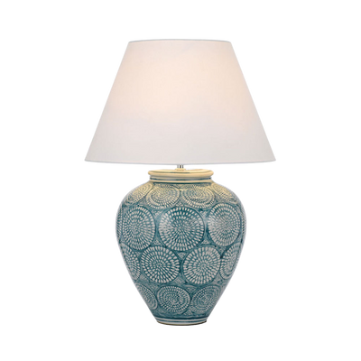 Telbix Hannah Ceramic Table Lamp Blue
