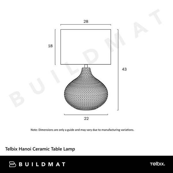 Telbix Hanoi Ceramic Table Lamp Silver
