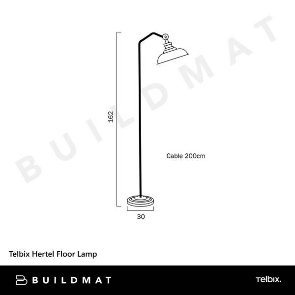 Telbix Hertel Floor Lamp Black Amber