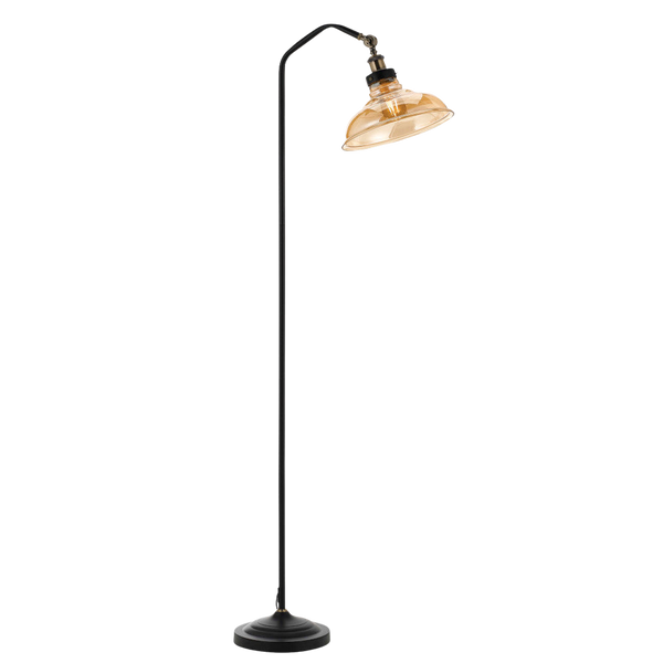 Telbix Hertel Floor Lamp Black Amber