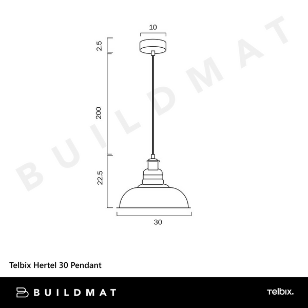 Telbix Hertel 30 Pendant Black Amber