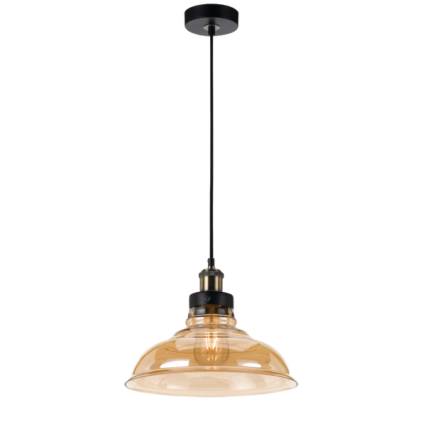 Telbix Hertel 30 Pendant Black Amber