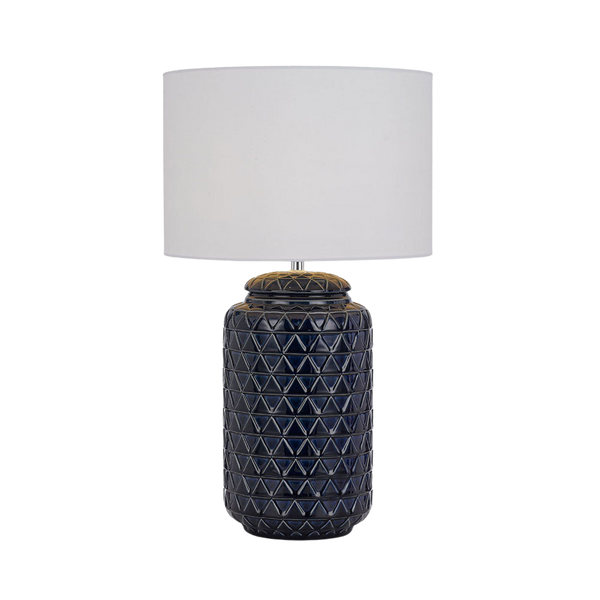Telbix Heshi Ceramic Table Lamp Blue