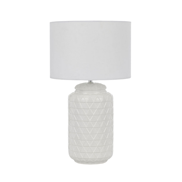 Telbix Heshi Ceramic Table Lamp White