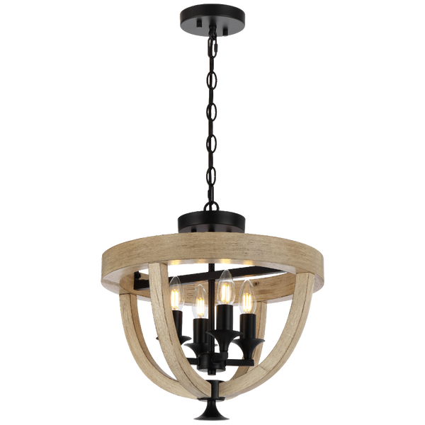 Telbix Hosley 4 Light Pendant CTC Black