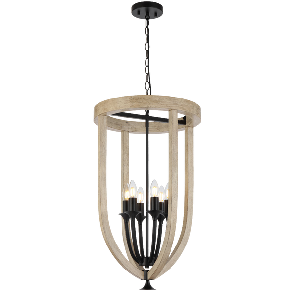 Telbix Hosley 6 Light Pendant Black