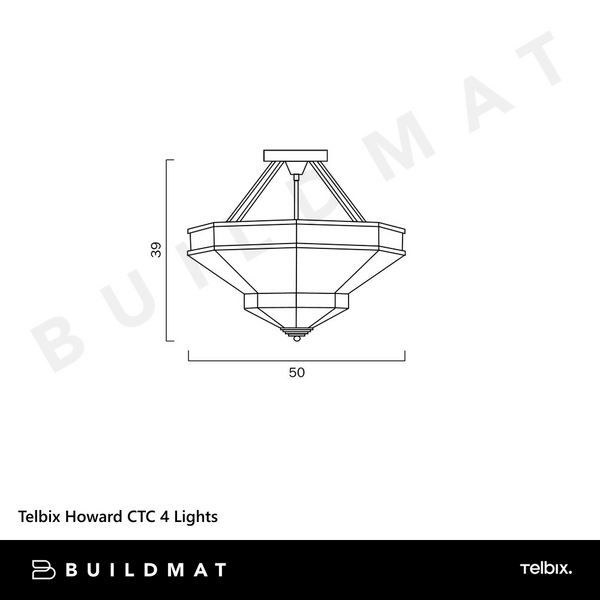 Telbix Howard CTC 4 Lights Antique Brass Frost Glass