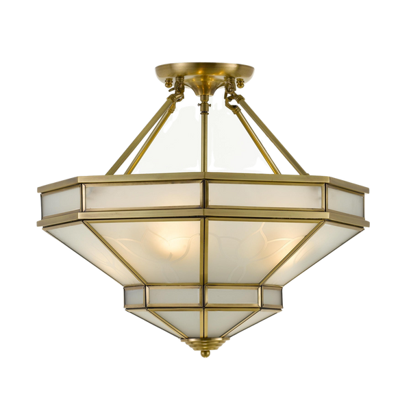 Telbix Howard CTC 4 Lights Antique Brass Frost Glass