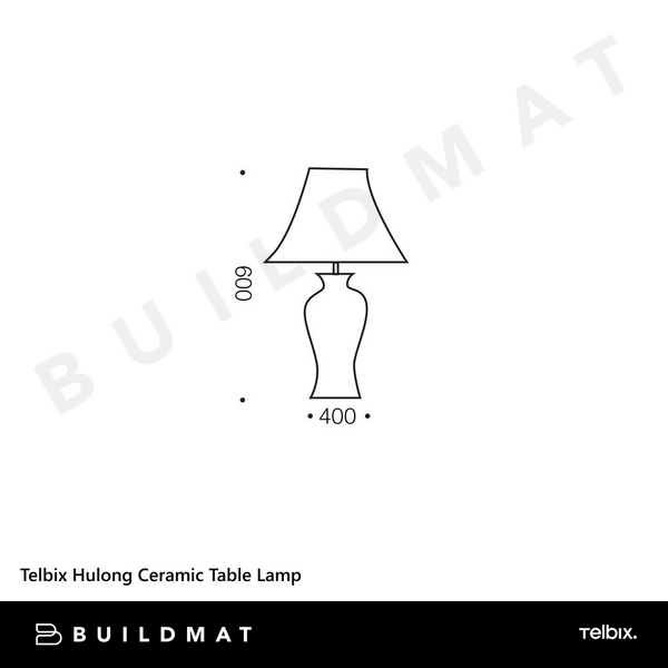 Telbix Hulong Ceramic Table Lamp Blue Flower