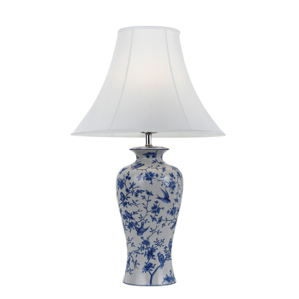 Telbix Hulong Ceramic Table Lamp Blue Flower