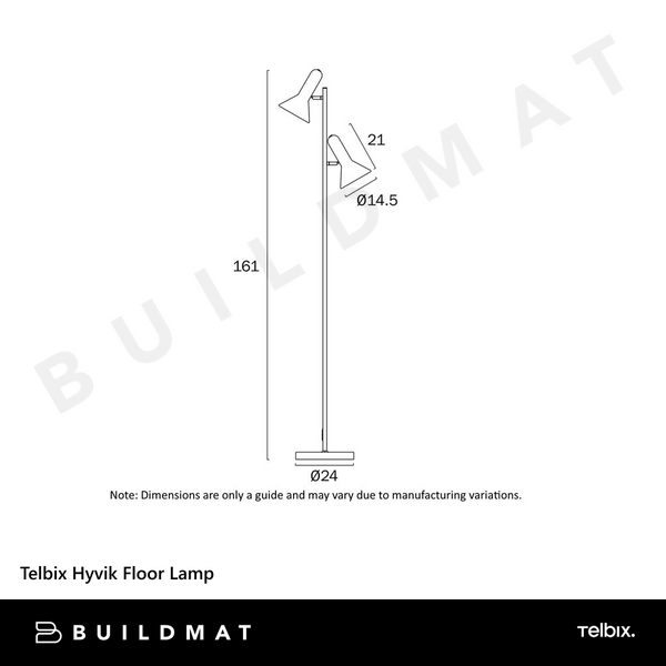 Telbix Hyvik Floor Lamp Black
