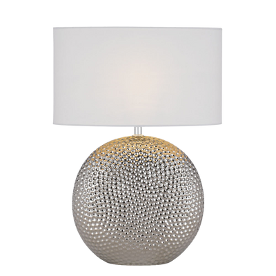 Telbix Icaria Ceramic Table Lamp Silver