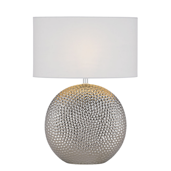 Telbix Icaria Ceramic Table Lamp Silver