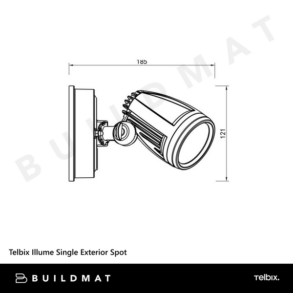 Telbix Illume Single Exterior Spot White
