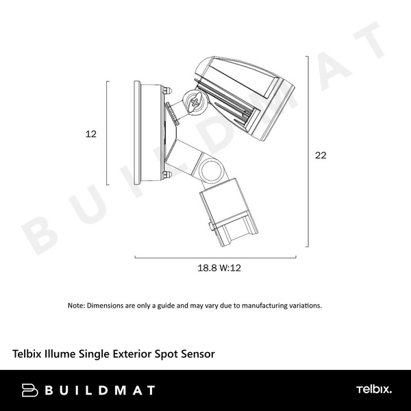 Telbix Illume Single Exterior Spot Sensor Silver
