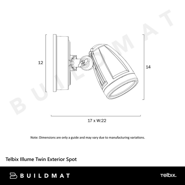 Telbix Illume Twin Exterior Spot Silver