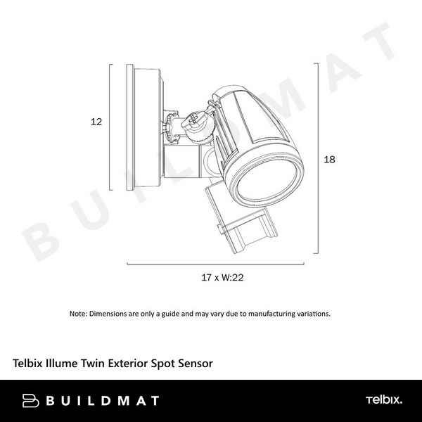 Telbix Illume Twin Exterior Spot Sensor Silver