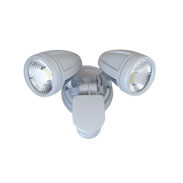 Telbix Illume Twin Exterior Spot Sensor Silver