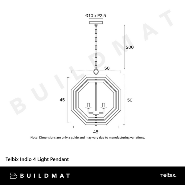 Telbix Indio 4 Light Pendant Black