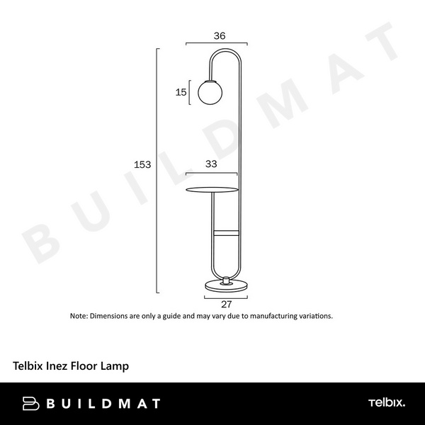 Telbix Inez Floor Lamp Black Antique Gold