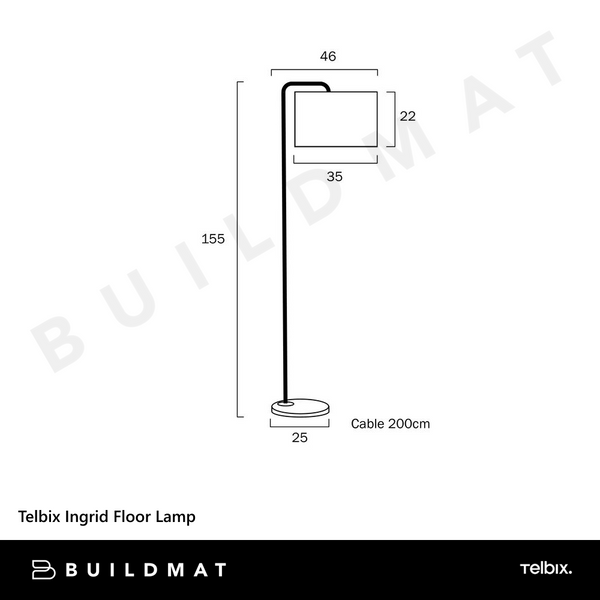 Telbix Ingrid Floor Lamp Gold White