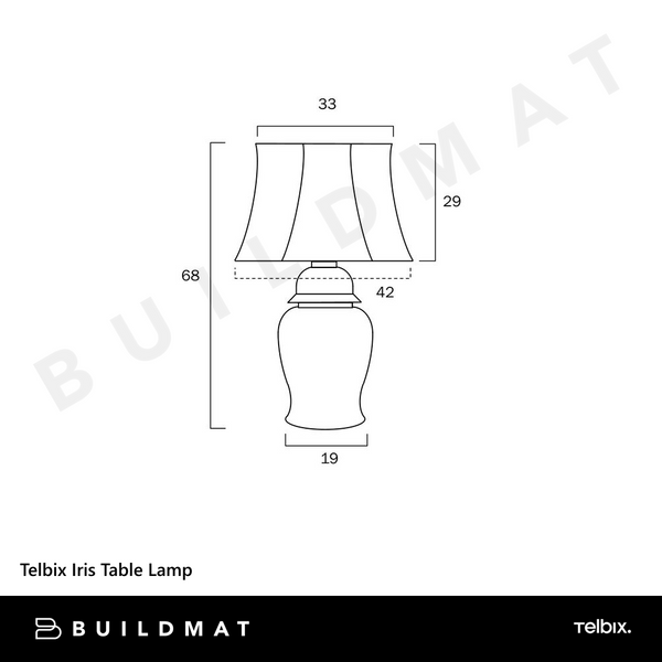 Telbix Iris Table Lamp Blue